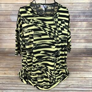 LuLaRoe Irma Black & Yellow Stripes Tunic